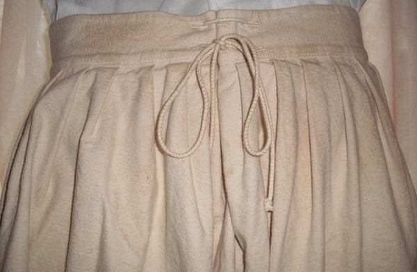 Pirate pants (slops) by White Pavilion Costumes, back closeup view. These pants are ideal for pirate costumes, reenactors, and 18th century sailors.