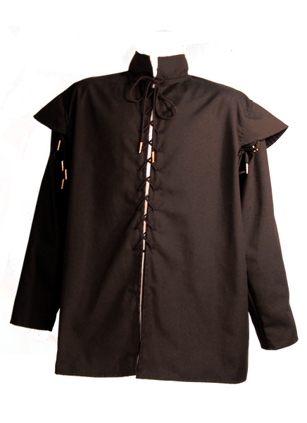Men's Huntsman Doublet by White Pavilion, front view. Our doublet is perfect for medieval and renaissance costumes.