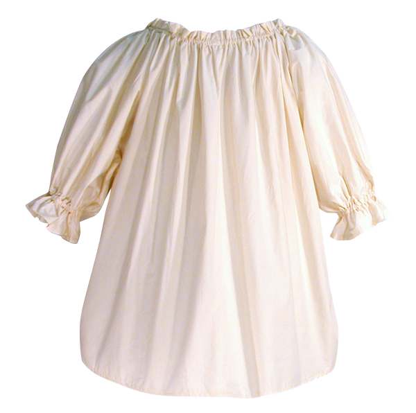 Muslin blouse by White Pavilion Costumes, back view. This blouse is ideal for medieval, renaissance, pirate, 17th and 18th century, Victorian, fantasy, fairytale and Steampunk costumes.