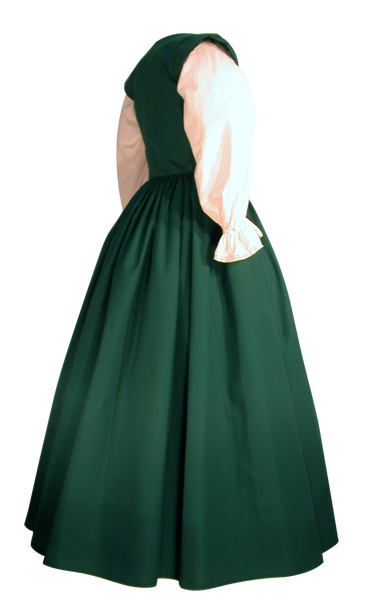 Elizabethan Gown by White Pavilion Costumes, side view. This gown is ideal for renaissance and medieval costumes, and can also be adapted for 18th century and Victorian styles, including Steampunk, Goth, and vampire costumes; and it's also useful for fantasy and fairytale costumes.