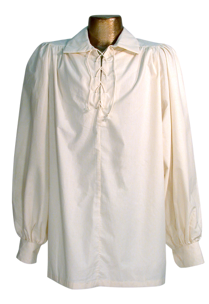 Rob Roy Men's Shirt by White Pavilion. The perfect shirt to go with your kilt. Looks great with a range of historical costume styles - medieval, pirate, renaissance, celtic.