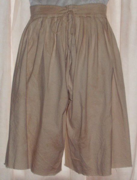 Pirate pants (slops) by White Pavilion Costumes, back view. These pants are ideal for pirate costumes, reenactors, and 18th century sailors.