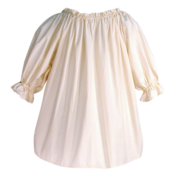 Muslin blouse by White Pavilion Costumes, back view. This blouse is ideal for medieval, renaissance, pirate, 17th and 18th century, Victorian, fantasy, fairytale and Steampunk costumes. 
