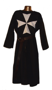 Medieval Hospitaler Knight Tunic by White Pavilion, front view. This is the ideal companion to our Medieval Hospitaler Knight Cape and essential for any Medieval Hospitaler Knight costume.