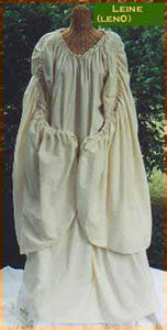 Leine or Celtic chemise by White Pavilion Costumes. This chemise is ideal for medieval, renaissance, Irish, Scottish, and other traditional Celtic costumes.