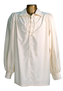 Rob Roy Men's Shirt by White Pavilion. The perfect shirt to go with your kilt. Looks great with a range of historical costume styles - medieval, pirate, renaissance, celtic.